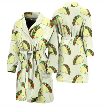 Taco Pattern Print Design TC05 Men Bathrobe