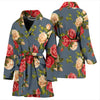 Rose Pattern Print Design RO017 Women Bathrobe