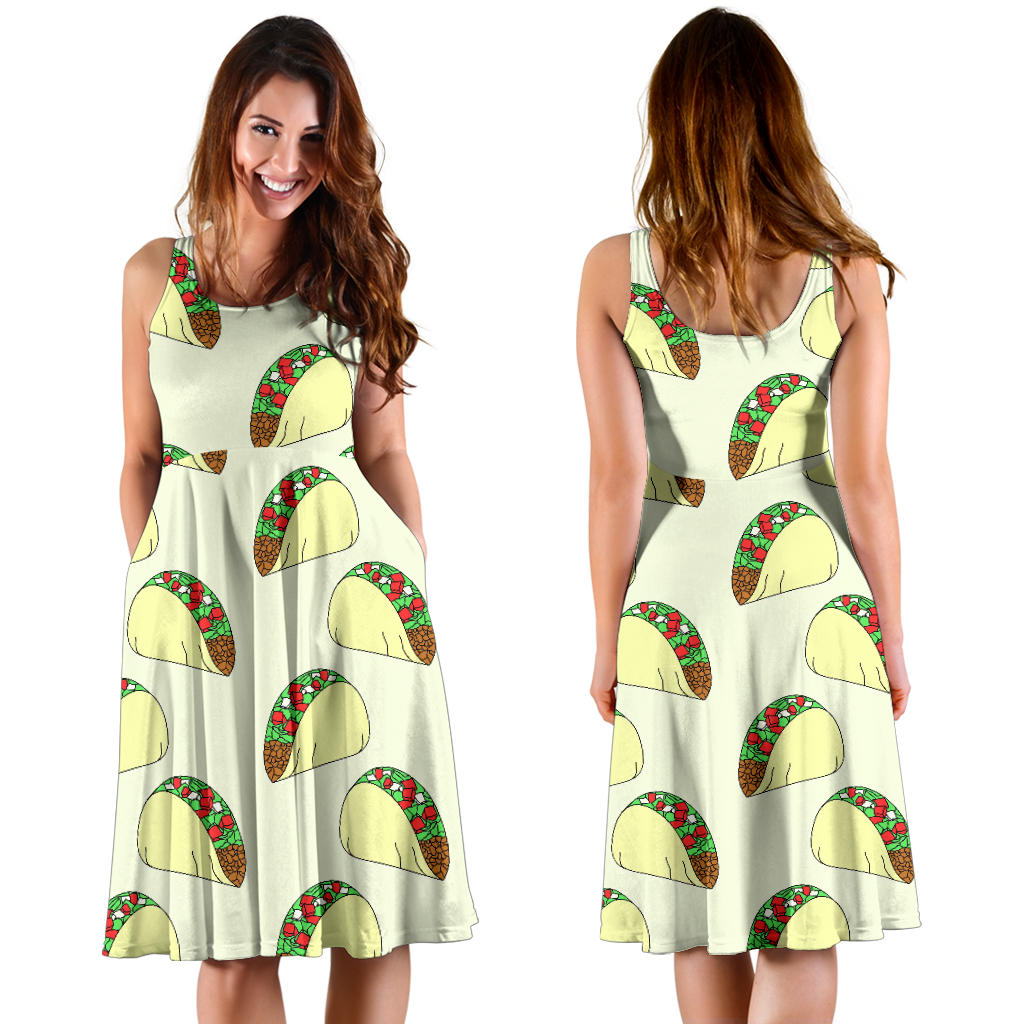 Taco Pattern Print Design TC05 Midi Dress