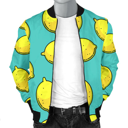 Lemon Pattern Print Design LM04 Men Bomber Jacket