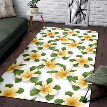 Yellow Plumeria Pattern Print Design PM012 Area Rugs