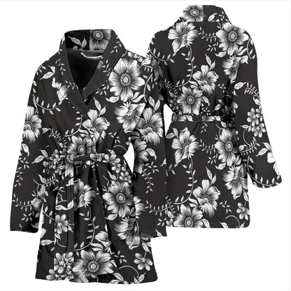 Gerberas Pattern Print Design GB02 Women Bathrobe
