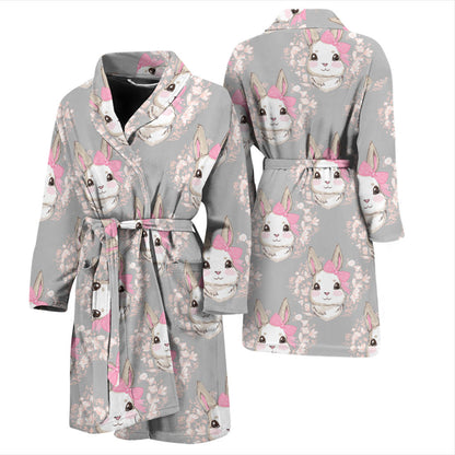 Rabbit Pattern Print Design RB07 Men Bathrobe