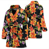 Tropical Flower Pattern Print Design TF02 Women Bathrobe