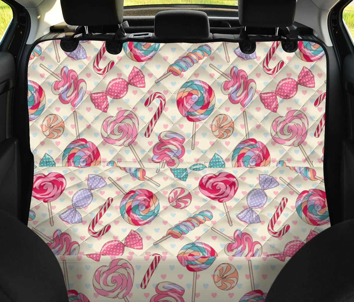 Candy Pattern Print Design CA04 Rear Dog  Seat Cover