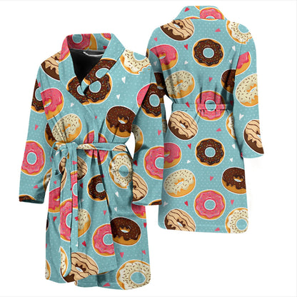 Donut Pattern Print Design DN04 Men Bathrobe