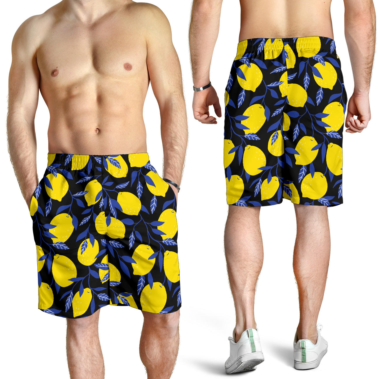 Lemon Pattern Print Design LM01 Mens Shorts