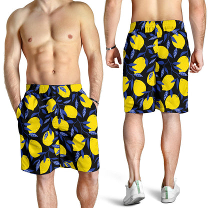 Lemon Pattern Print Design LM01 Mens Shorts