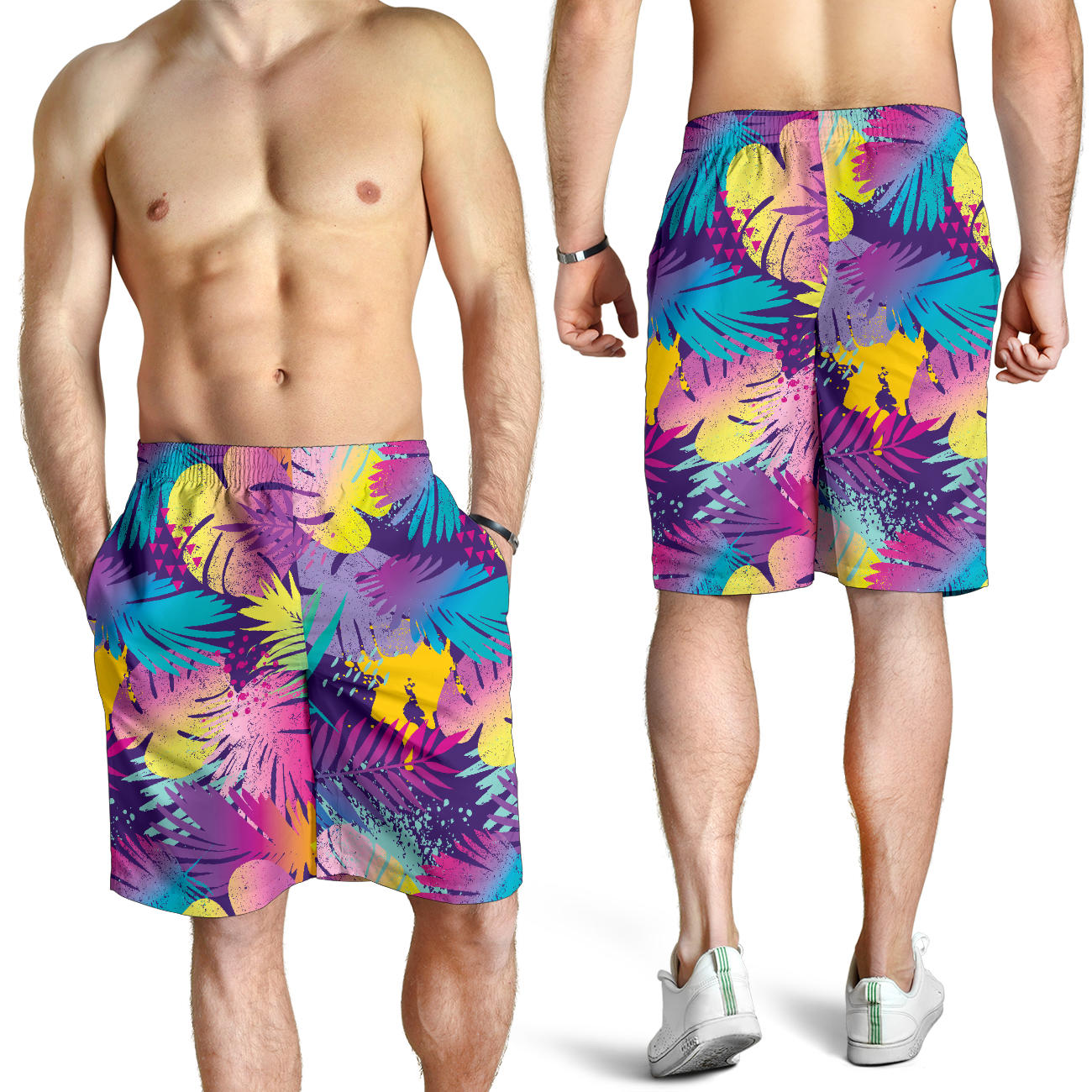 Palm Leaf Pattern Print Design A04 Mens Shorts