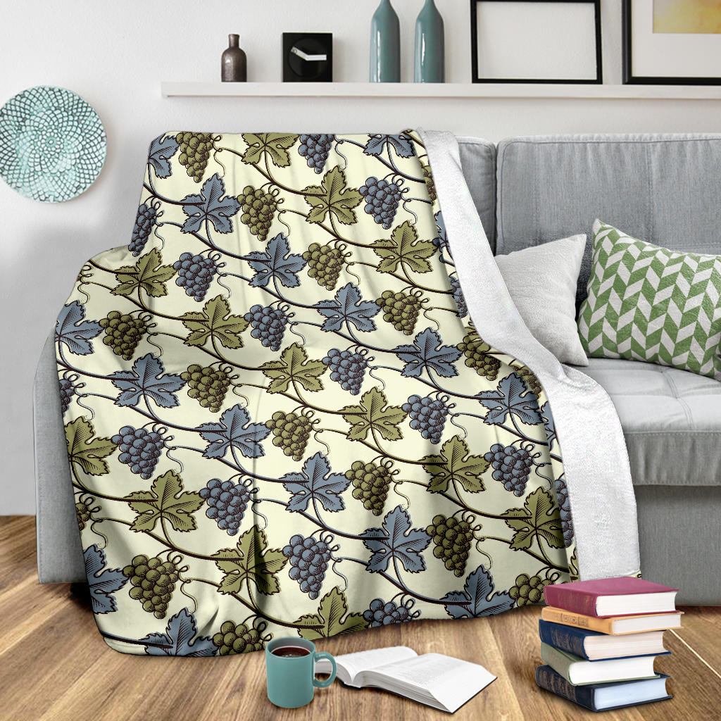Grape Pattern Print Design GP03 Fleece Blanket