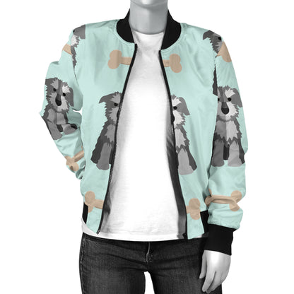Schnauzers Pattern Print Design A03 Women's Bomber Jacket