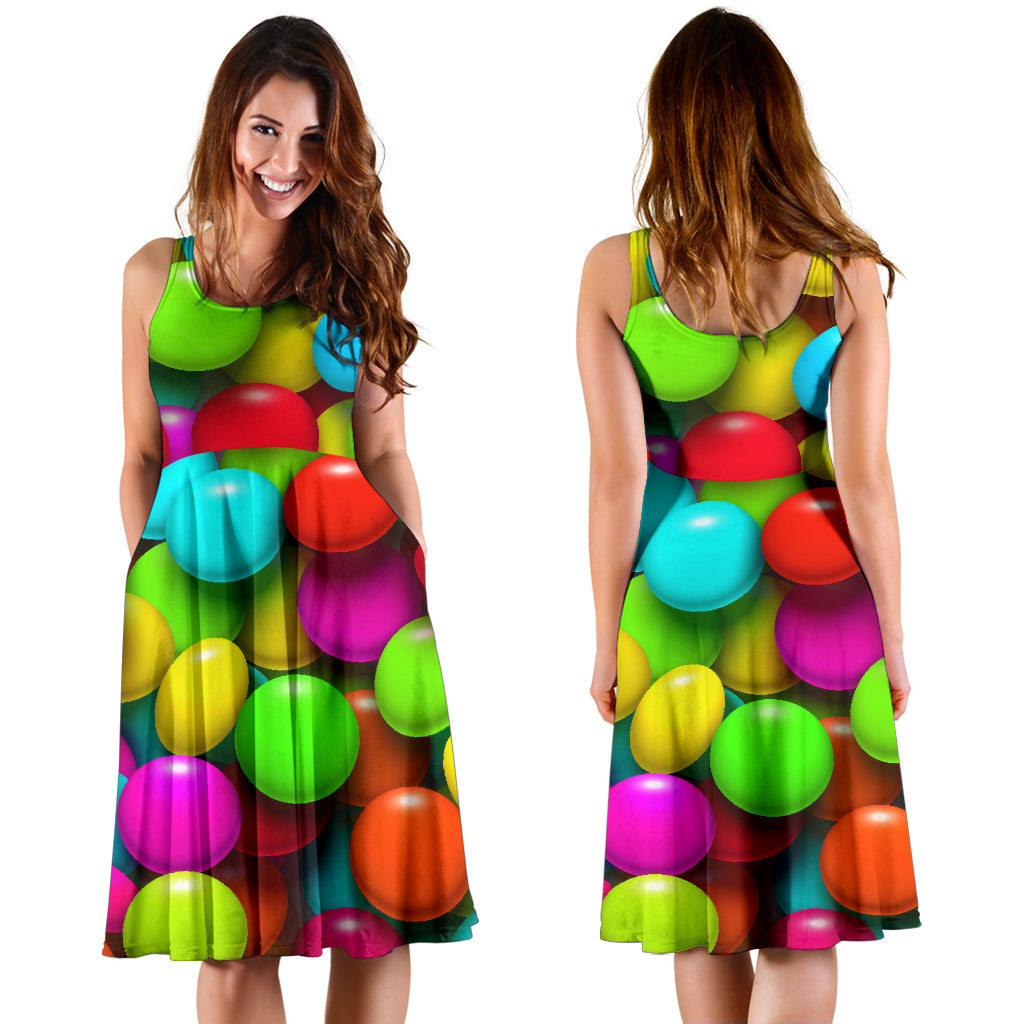 Candy Pattern Print Design CA03 Midi Dress