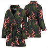 Heliconia Pattern Print Design HL07 Women Bathrobe