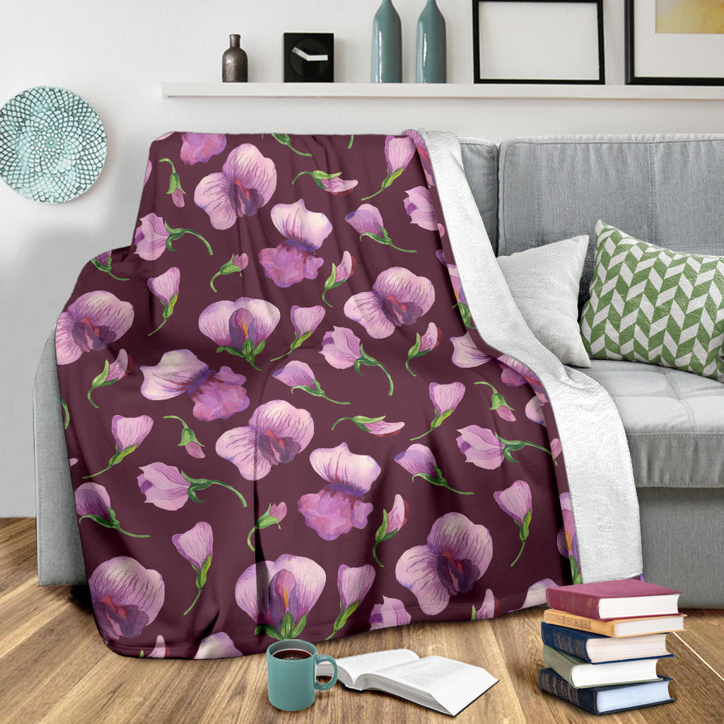 Peony Pattern Print Design PE010 Fleece Blanket