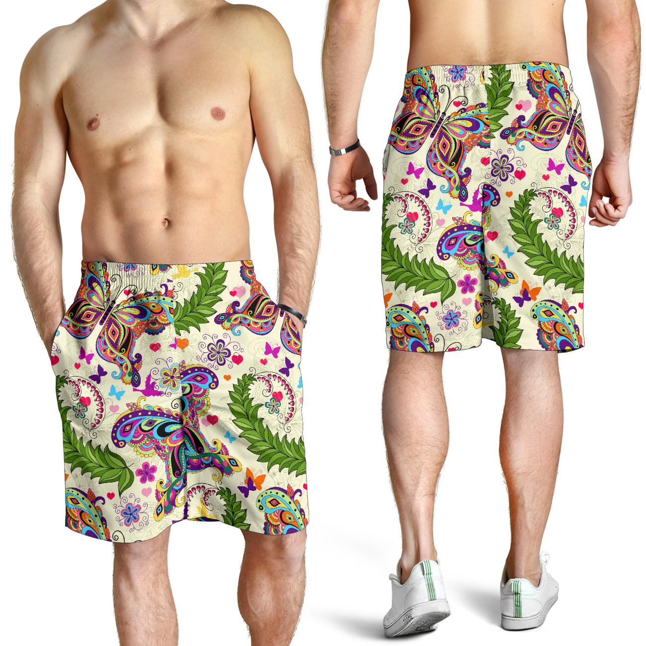 Butterfly Colorful Indian Style Mens Shorts