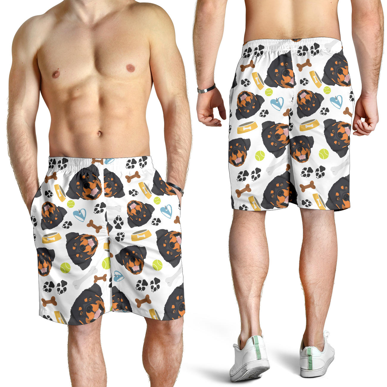 Rottweiler Pattern Print Design A04 Mens Shorts