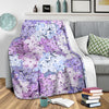 Lilac Pattern Print Design LI01 Fleece Blanket