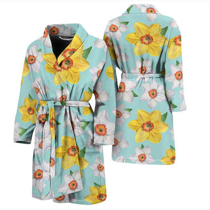 Daffodils Pattern Print Design DF07 Men Bathrobe