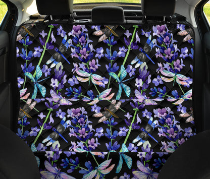 Lavender Dragonfly Pattern Print Design LV03 Rear Dog  Seat Cover