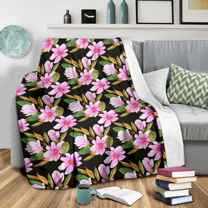 Magnolia Pattern Print Design MAG08 Fleece Blanket