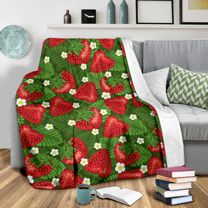 Strawberry Pattern Print Design SB05 Fleece Blanket