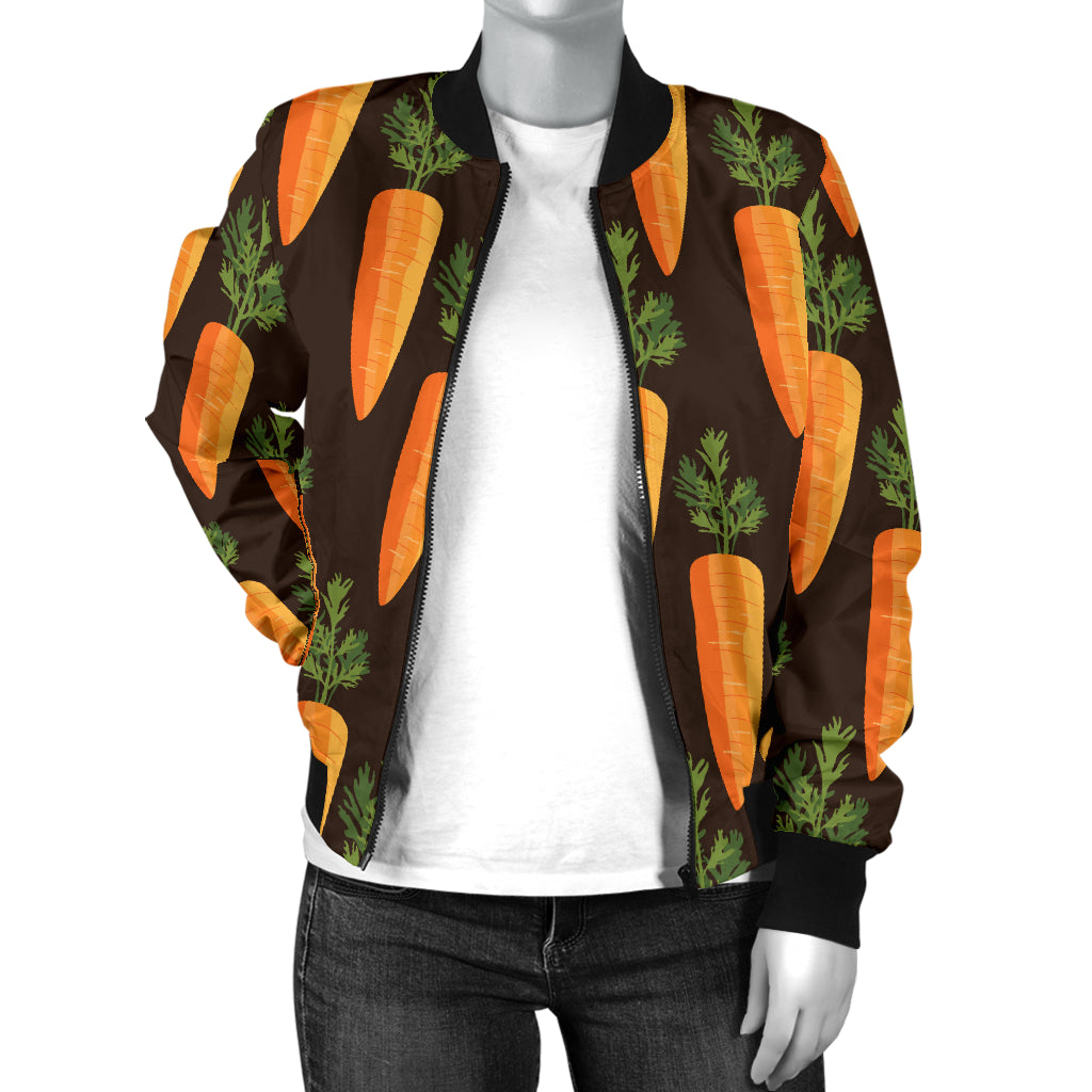 Carrot Pattern Print Design 06 Women's Bomber Jacket