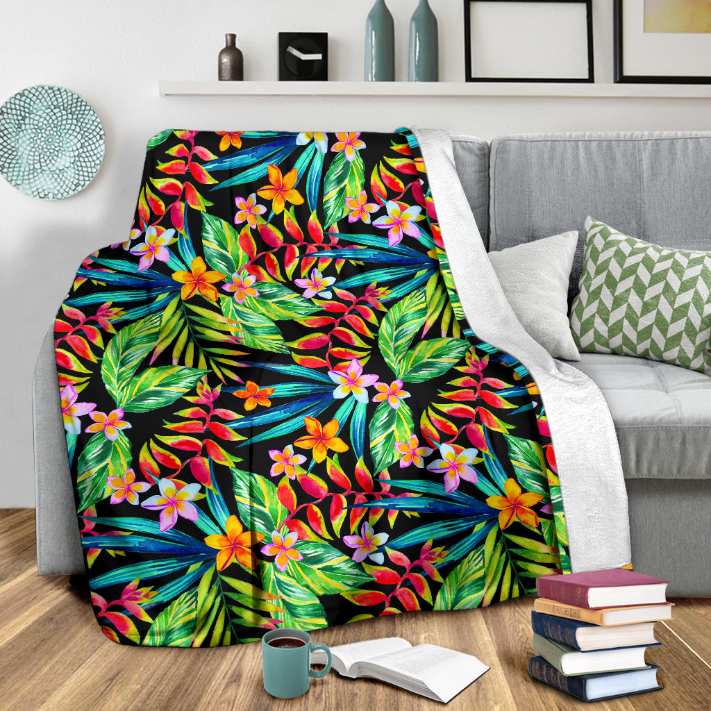 Heliconia Pattern Print Design HL09 Fleece Blanket