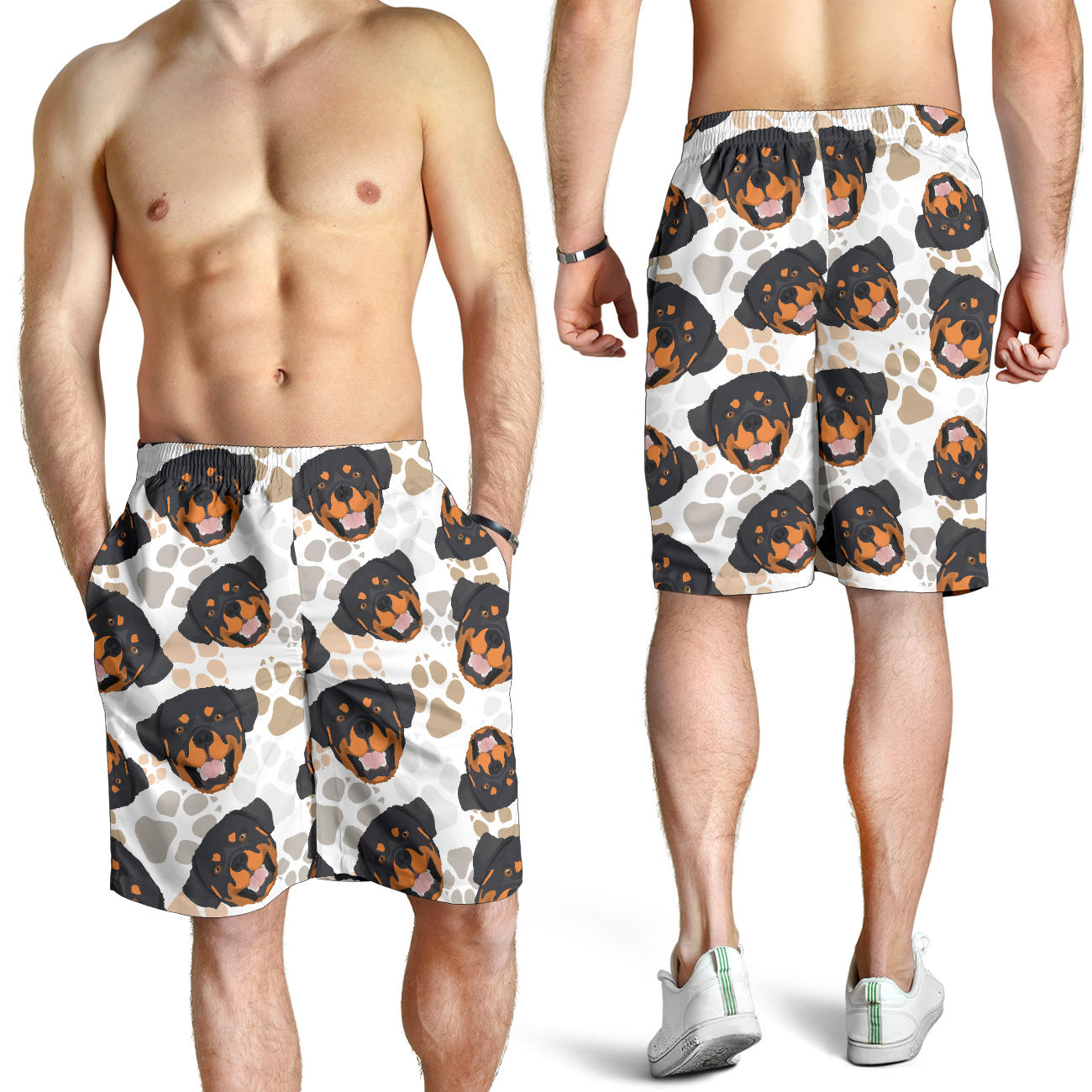 Rottweiler Pattern Print Design A03 Mens Shorts