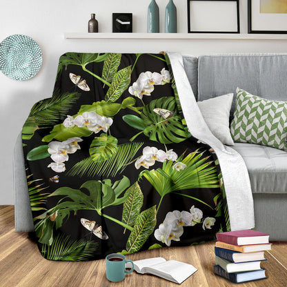 Tropical Flower Pattern Print Design TF026 Fleece Blanket