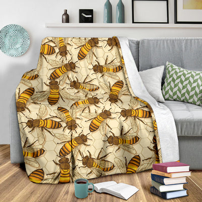 Bee Pattern Print Design BEE05 Fleece Blanket