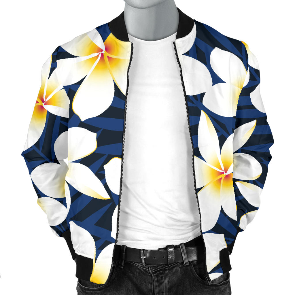 Plumeria Pattern Print Design PM026 Men Bomber Jacket