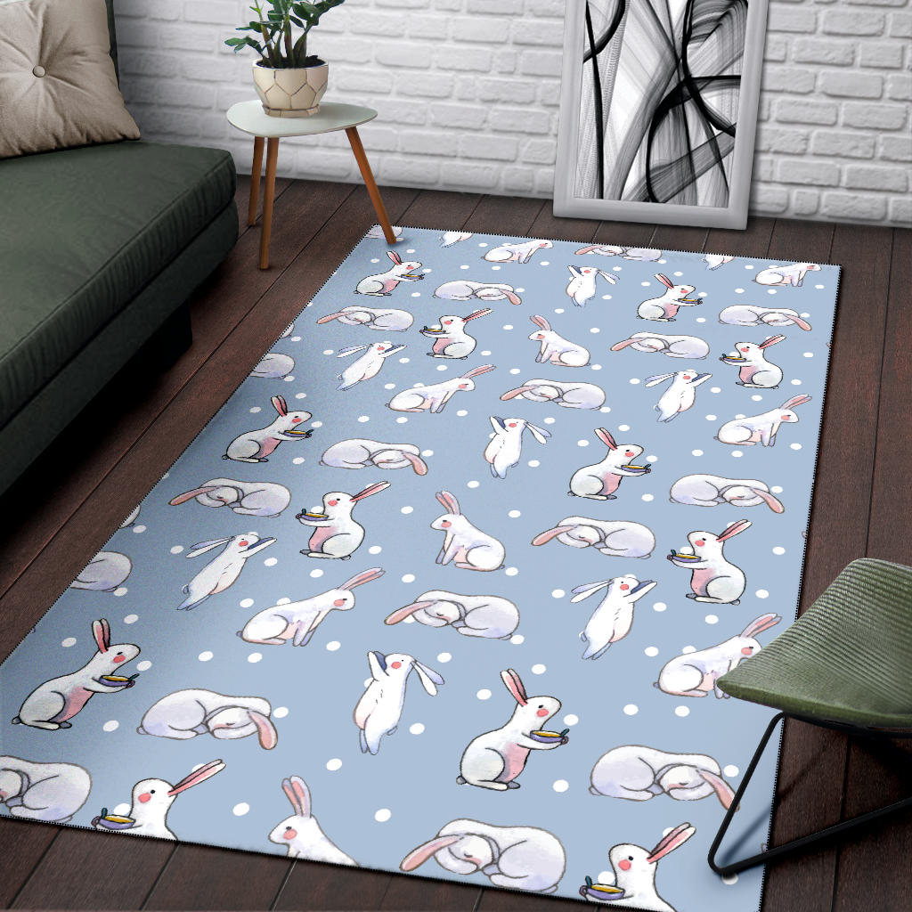 Rabbit Pattern Print Design RB06 Area Rugs