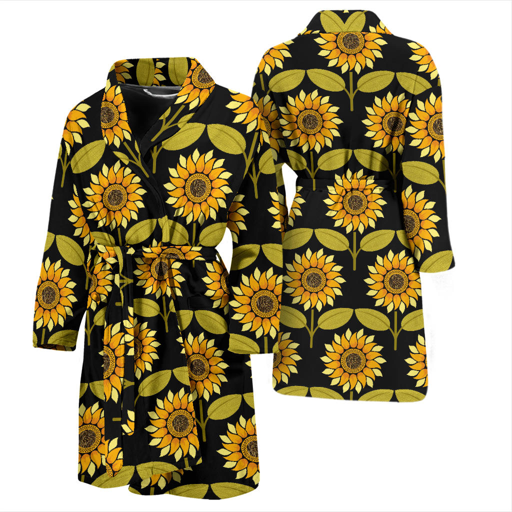 Sunflower Pattern Print Design SF015 Men Bathrobe