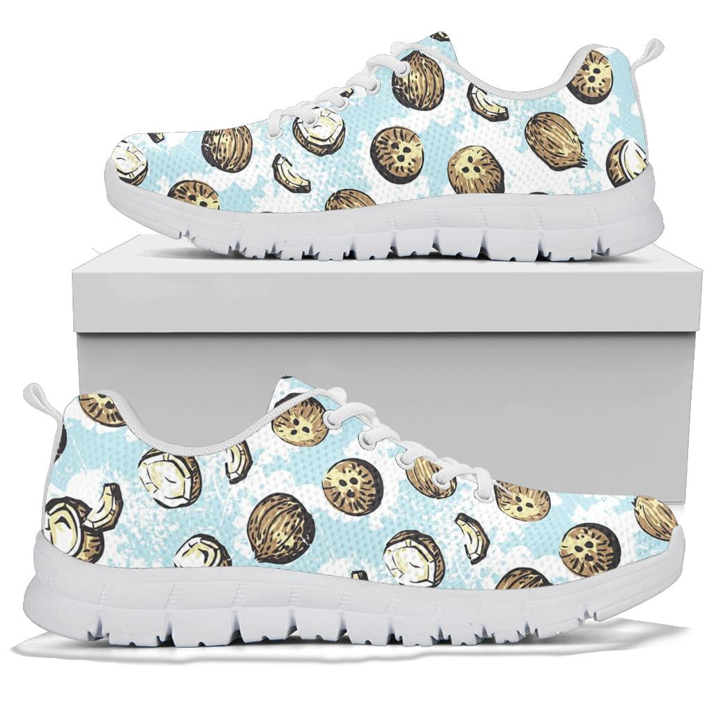 Coconut Pattern Print Design CN01 Sneakers White Bottom Shoes