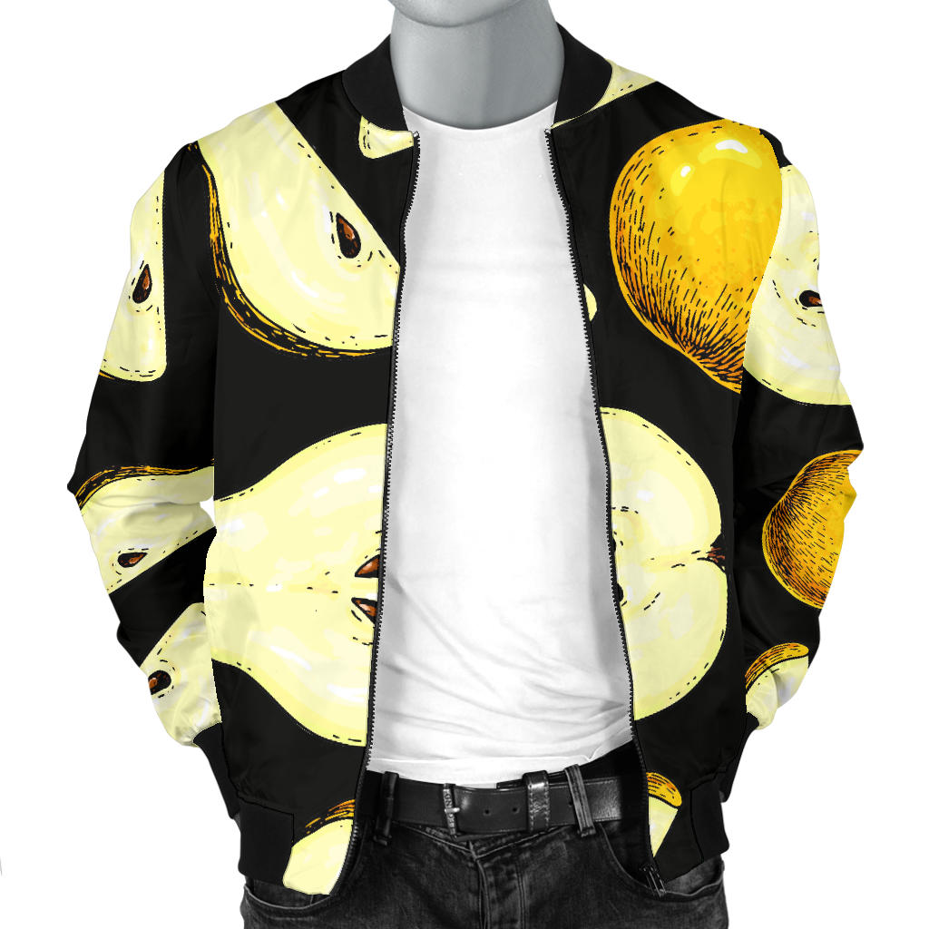 Pear Pattern Print Design PE01 Men Bomber Jacket