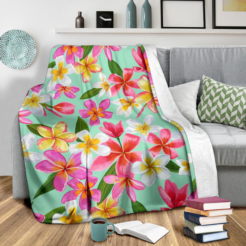 Plumeria Pattern Print Design PM014 Fleece Blanket