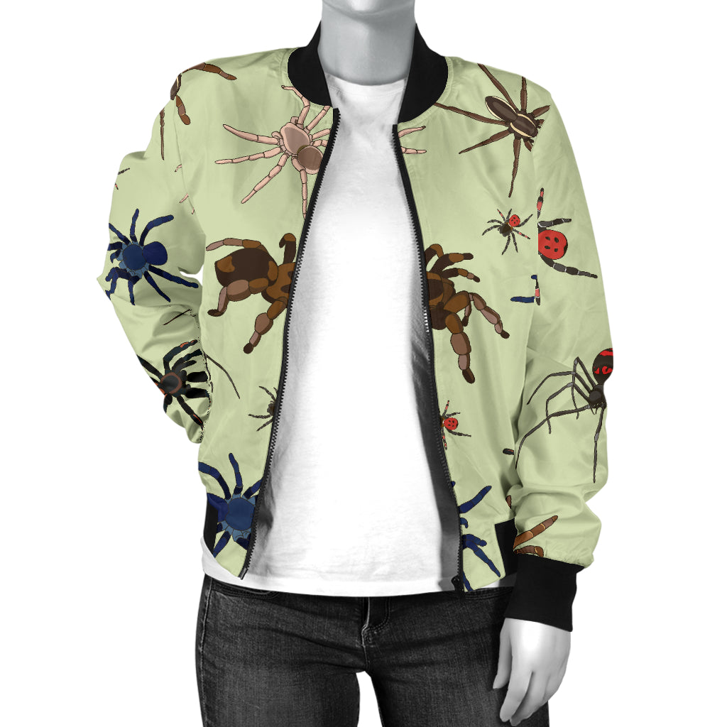 Tarantula Pattern Print Design 02 Women's Bomber Jacket