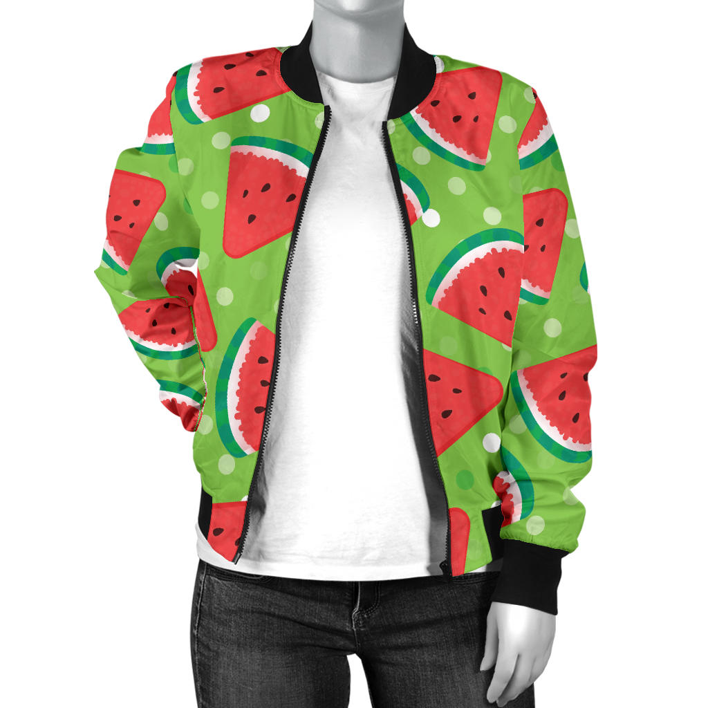 Watermelon Pattern Print Design WM05 Women Bomber Jacket