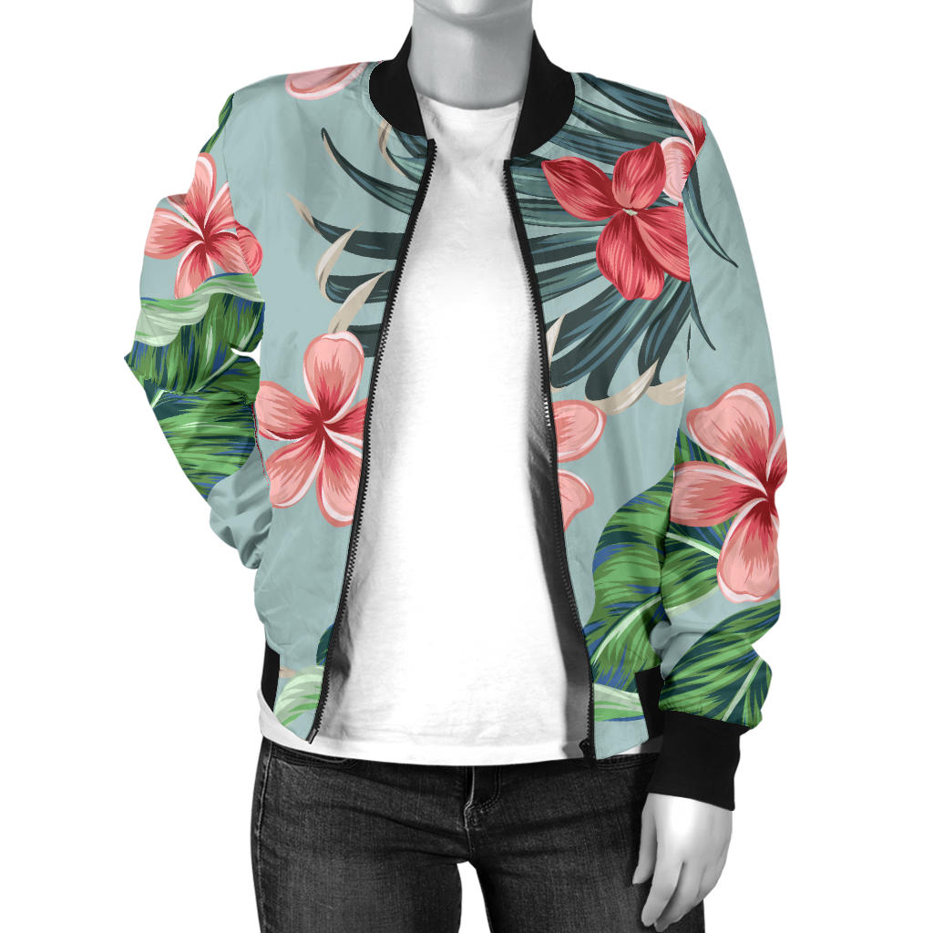 Plumeria Pattern Print Design PM027 Women Bomber Jacket