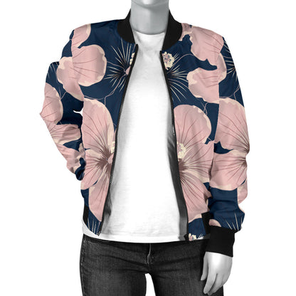 Plumeria Pattern Print Design PM018 Women Bomber Jacket