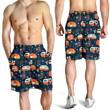Camper Caravan Print Pattern Mens Shorts