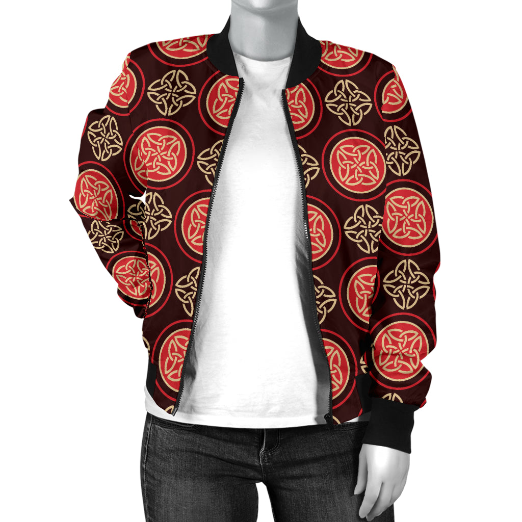 Celtic Pattern Print Design 02 Women's Bomber Jacket