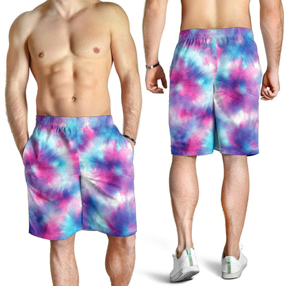 Tie Dye Blue Pink Mens Shorts