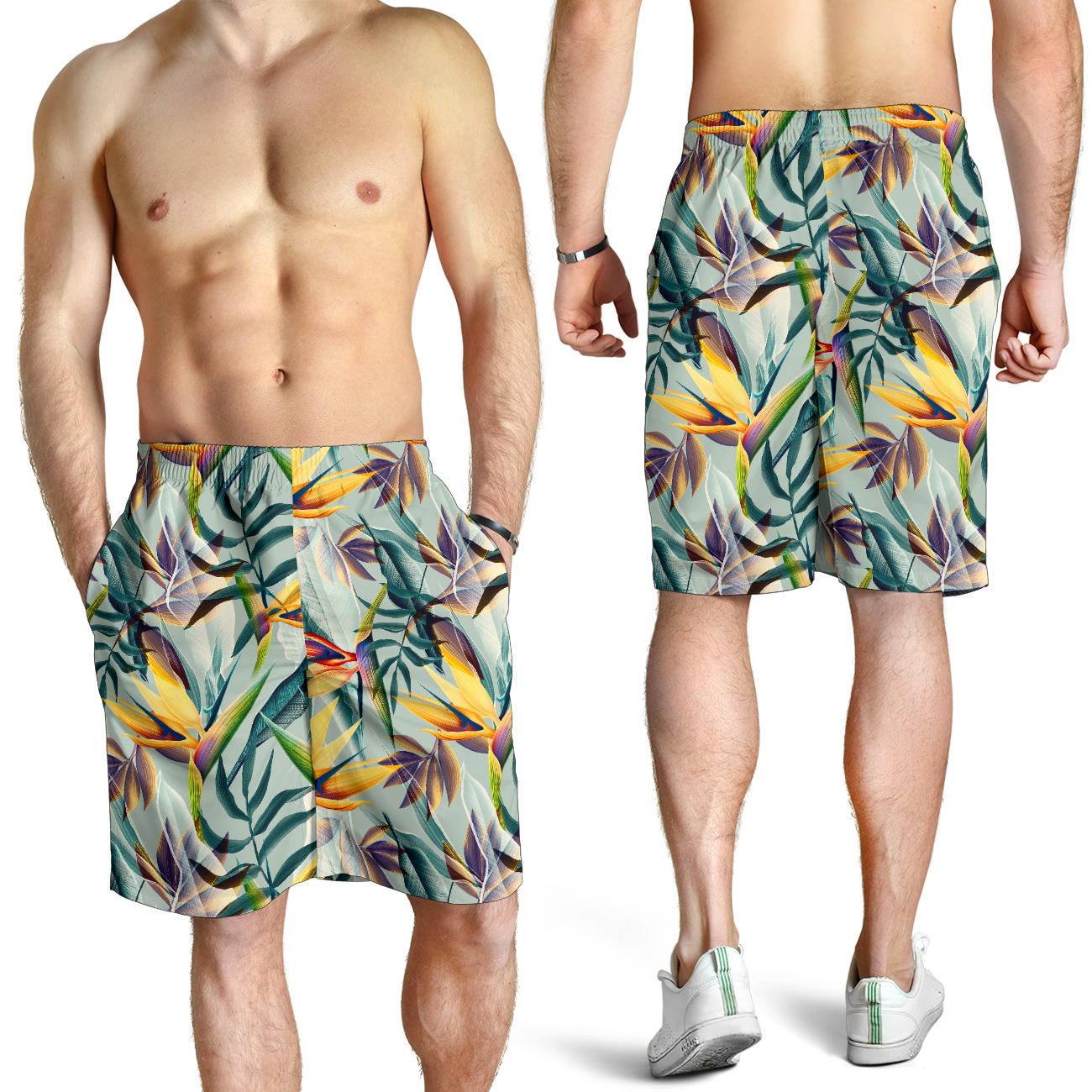 Tropical Flower Pattern Print Design TF022 Mens Shorts