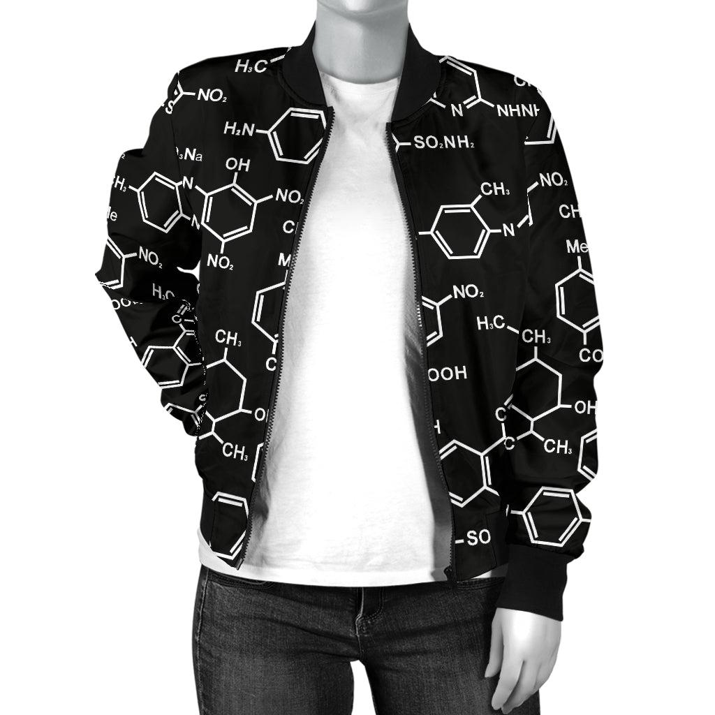 Chemical Pattern Print Design 02 Women's Bomber Jacket