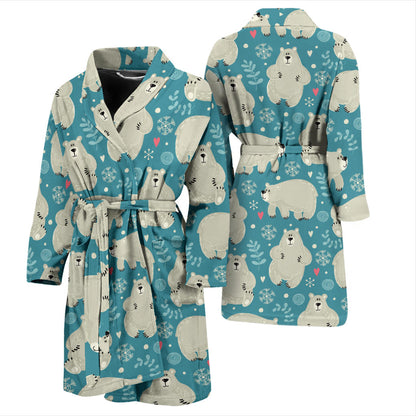 Bear Pattern Print Design BE04 Men Bathrobe