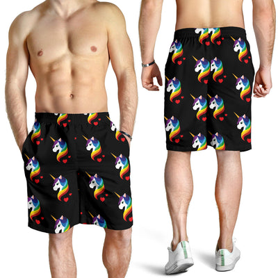 Rainbow Unicorn Pattern Print Design A03 Mens Shorts