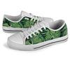 Green Fresh Tropical Palm Leaves White Bottom Low Top Shoes