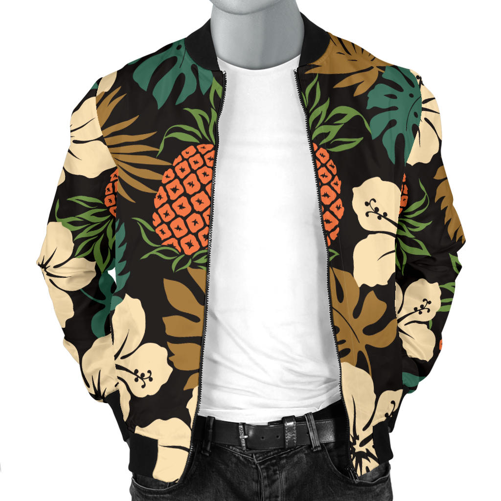 Hawaiian Themed Pattern Print Design H08 Men Bomber Jacket