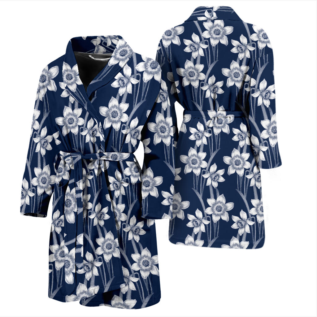 Daffodils Pattern Print Design DF09 Men Bathrobe